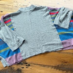 We The Free Multicolor Striped Cowl Neck Sweater - Size Small